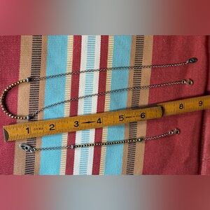 Carolyn Pollack golden hematite Sterling Silver Beaded Chain Anklet/Necklace